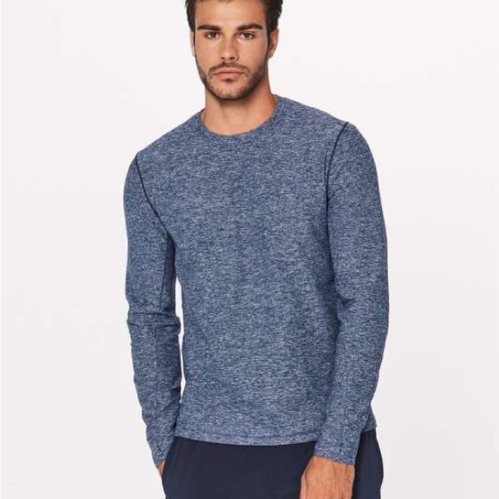 lululemon athletica Surge Heathered Blue Long Sleeve Tee